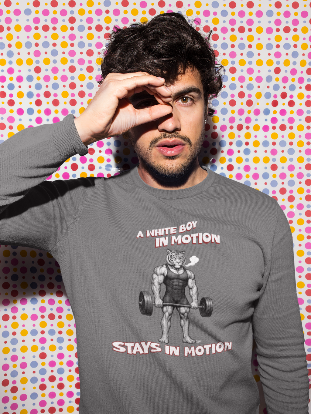 A White Boy In Motion Stays In Motion Unisex Sweatshirt