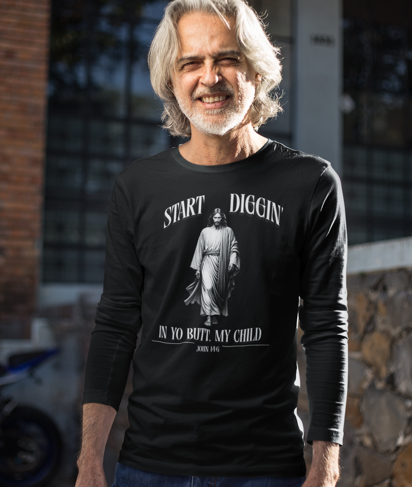 Start Diggin' In Yo Butt, My Child Men’s Long Sleeve Shirt