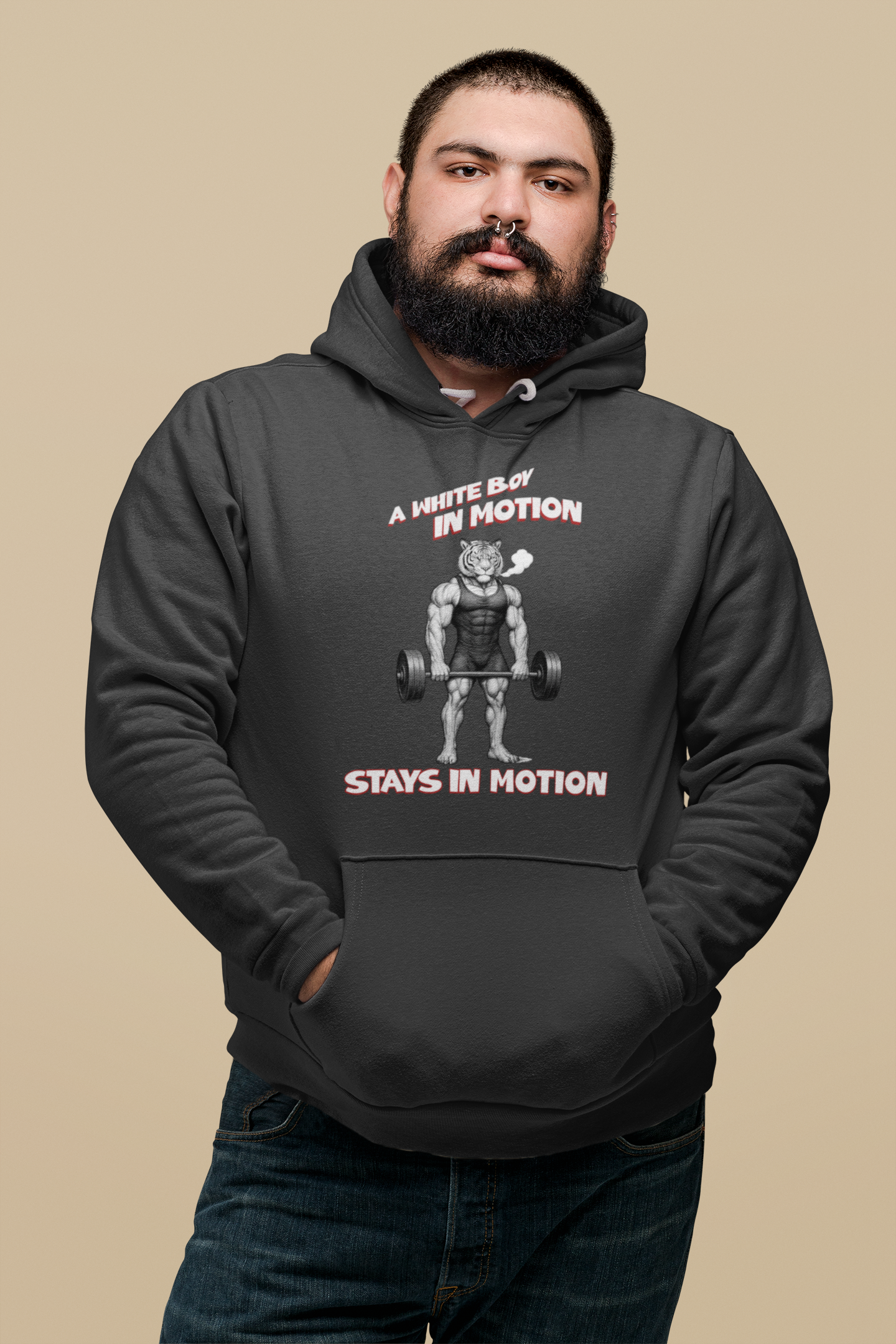 A White Boy In Motion Stays In Motion Unisex Hoodie
